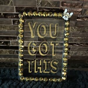 Decorative Sign with Gold Accents
